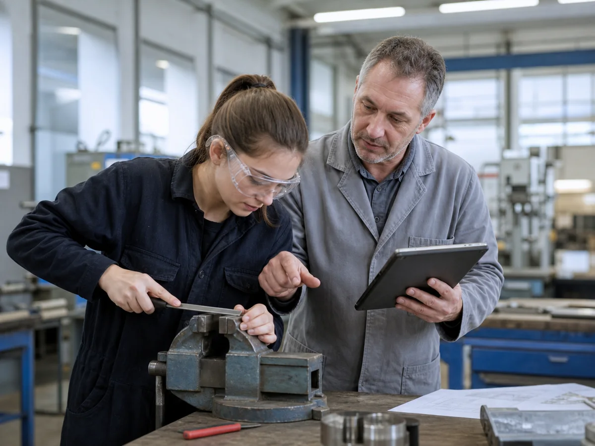 Un salarié qui se forme, dans le parcours Alternance : L'alternant a un contrat de travail : il travaille pour l'employeur et suit la formation prévue.