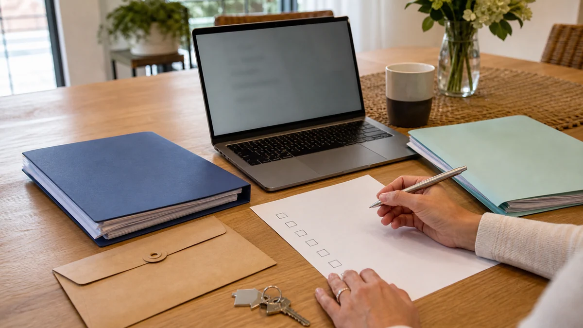 assurance emprunteur — une personne prépare le dossier de changement de son assurance emprunteur entre deux contrats.