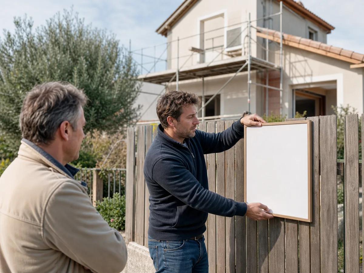 Autorisations d'urbanisme, à l’étape « Après la décision : affichage et validité » : dès la notification de l'arrêté ou de la décision de non-opposition, affichez l'autorisation sur un panneau visible…