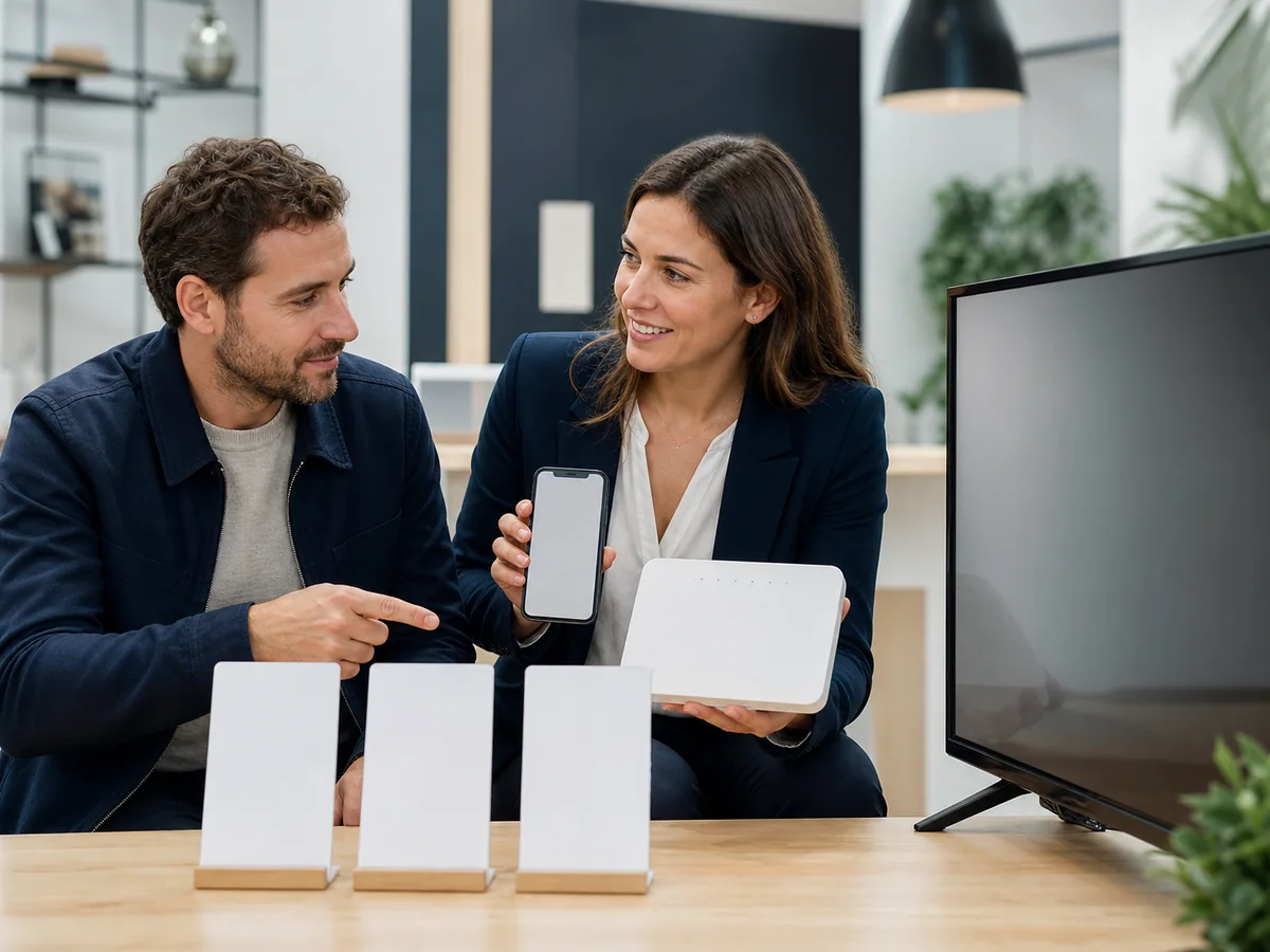 Communications électroniques (téléphone, internet, télévision) — Lire l’offre avant de vous engager : un contrat peut réunir accès fixe, mobile, télévision, décodeur et options.