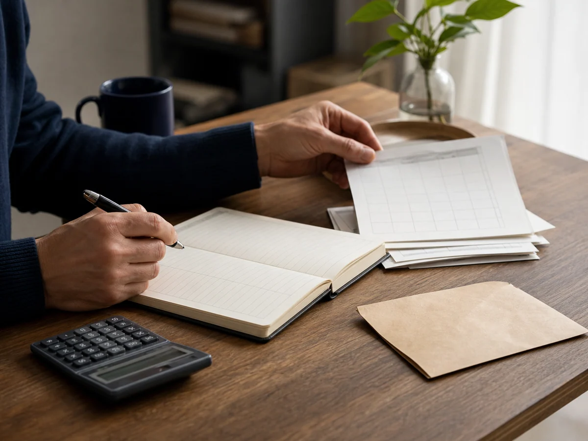 crédit à la consommation — une personne calcule le capital restant avant un remboursement anticipé.