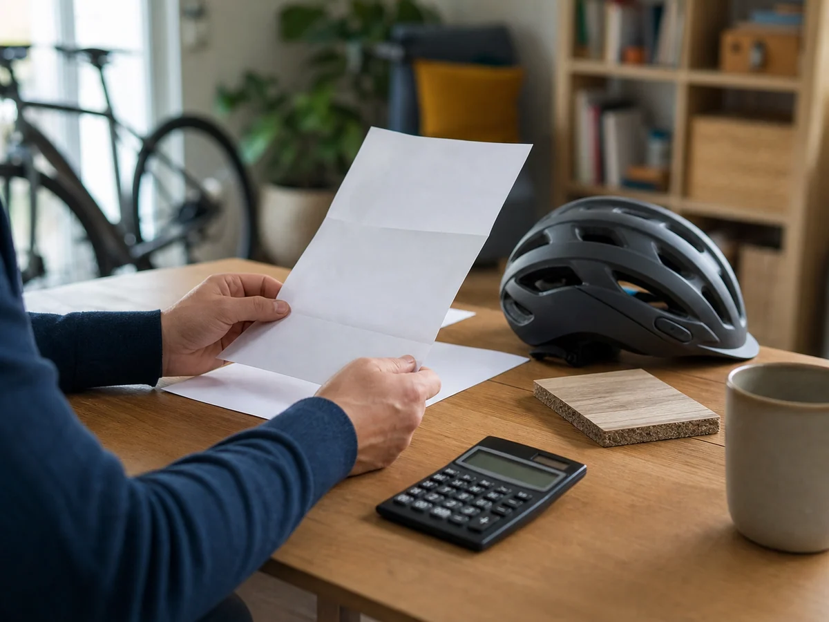 crédit à la consommation — une personne étudie le financement de plusieurs achats avec une calculatrice.