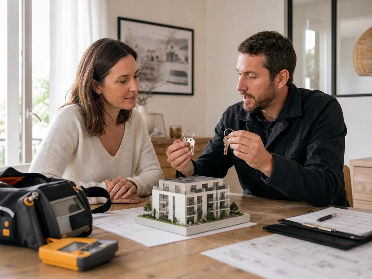 Diagnostic immobilier — Partir du projet : vendre ou louer : le dossier de diagnostic technique, souvent appelé DDT, accompagne le projet.