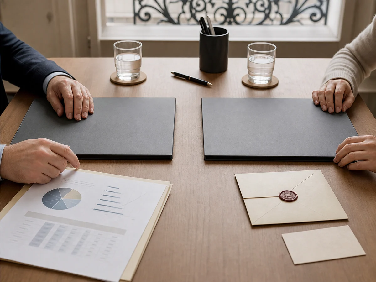 Une personne compare les deux cadres possibles d’un plan d’épargne retraite.
