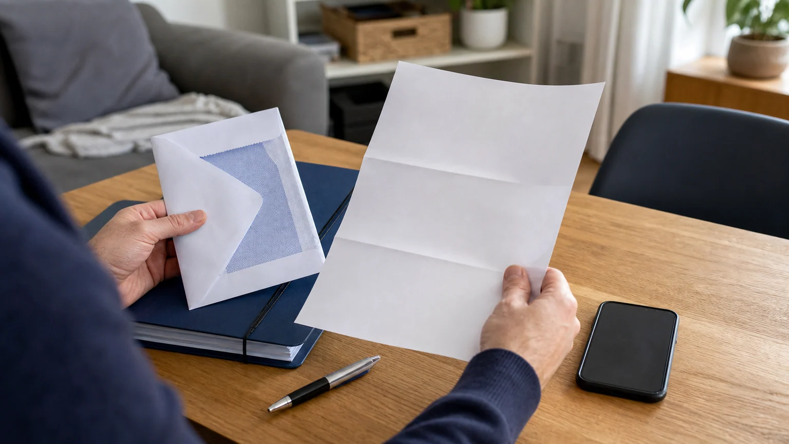 saisie administrative à tiers détenteur (SATD) — une personne examine un courrier administratif relatif à son compte bancaire.