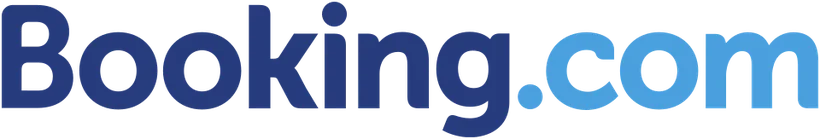 Contrôle de l'Union européenne sur les services de Booking — lettres typographiques bleu marine et points bleu clair de l'emblème officiel sur fond blanc.