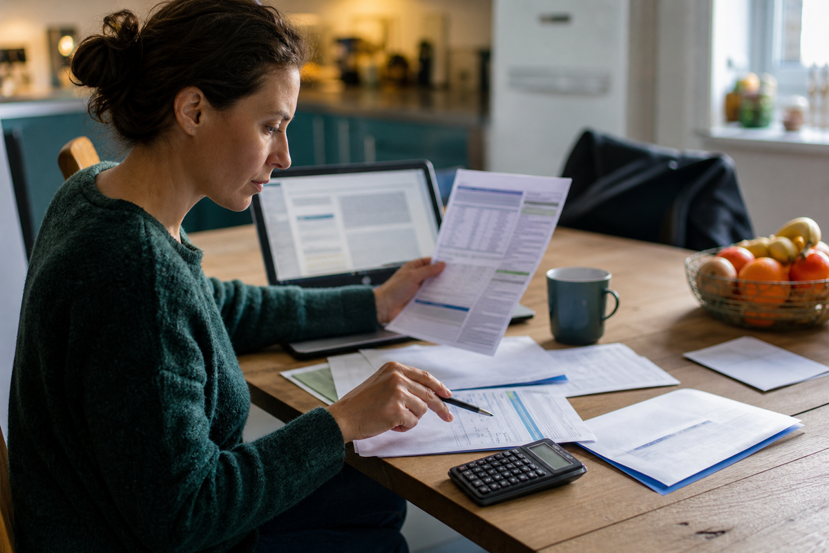 Personne consultant une brochure tarifaire sur ordinateur (photo d’illustration)